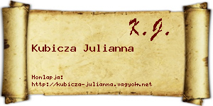 Kubicza Julianna névjegykártya
